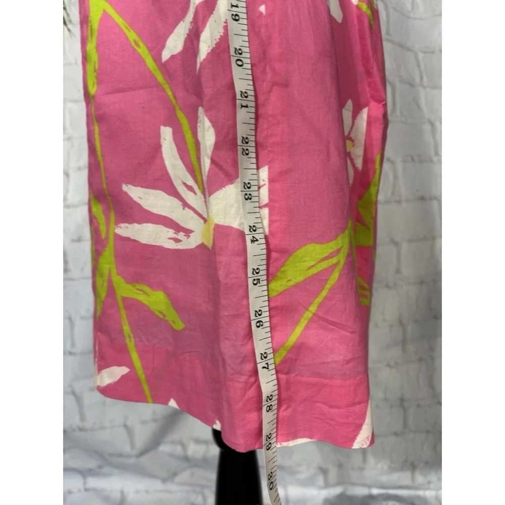 Lilly Pulitzer Strapless Pink Daisy Floral Cotton Dress Size 10 Resort Preppy - Picture 8 of 11